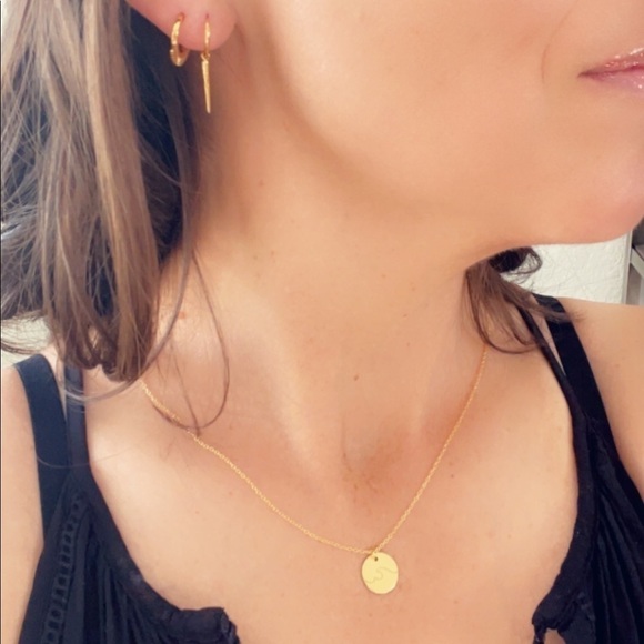 14k Gold Vermeil Coin Wave Necklace - Picture 6 of 9